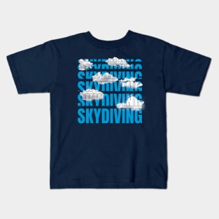 Skydiving in the clouds Kids T-Shirt